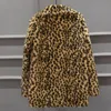 Kvinnors ull blandar mode kvinnor vinter 2022 koreansk version av lösa lamm faux päls leopard tryck kappa plysch tjock jacka 21809
