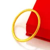 Muttertag Geschenk Klassische Frostarmreifen (4,5 mm) und Armbänder für Frauen Reine Goldfarbe 18,5 cm Modeschmuck Q0719