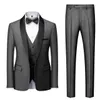 Plyesxale Men Suit 2021 fatos fatos de casamento para colarinho de xale Caixa de smoking azul marinho cinza Borgonha 3 peças 6xl Q1251 Blazers masculinos