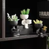 Menselijke vormige keramische planter pot sappige planter vaas kleine plant container voor thuis tuin kantoor Desktop decoratie 210409