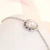 Kvinnors Rosegold Plated Retro Classic Moon Inlaid Pearls AAA Zircon Armband Mode Smycken Gåvor BL0658 G1026