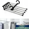 5 In 1 Stainless Clothes Trousers Towels Storage Holder Stand Rack Adjustable Extension Wardrobe Hanger Hook Home Organizer Factory price expert design Quality