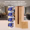 Suportes de papel higiênico Aparência simples Rolo de armazenamento de bambu de alta capacidade de pé