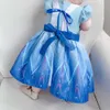 I barn vattentät förkläde klänning tjejer tecknad prinsessa ritning coverall övergripande 2-7y e1119 210610
