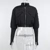 Kadın Aşağı Parkas Sonbahar Kış Moda Zip Up Kırpılmış Puffer Ceketler Kadınlar Için 2021black Kabarcık Ceket Giyim Yüksek Street Rahat