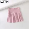 ins style Street Casual High Waist white pleated skirts stretch knit all-match slim Mini Skirt women Spring Autumn 210427