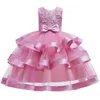Рождественская принцесса вечеринка свадебное платье элегантный малыш ребёнок пагентный цветок для девочек формальный PROM 210508