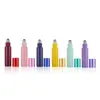 10 ml bedrukte glazen roller flessen reizen draagbare parfum etherische olie fles mini macaron kleur lege bottelen CCF13305