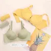 Nxy Sexy Set Phouseheart Женщины Мода Оранжевый Желтый бюстгальтер Установки Бралит Бюстгальтер Мягкие хлопковые трусики нажимают нижнее белье Сексуальное женское бельё 1127