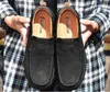 Ny mode stil män handgjorda skor andningsbara casual läder loafers bekväma män spetsar upp sneakers platt båt skor stor storlek 38-46