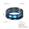 Anéis de casamento 316L Aço inoxidável masculino de 8 mm azul preto dois tons