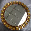 decoration acrylic mirror wedding decorative charger plate Telsen Sliver Tableware Plate Transparent beads Chargers Plates