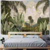 Palm Tree Tapestry Wall Hanging Tropical Leaves Flowers Pattern Beach Wall Tapestry Animal Backdrop Wall Cloth Carpet Tapestries 210609