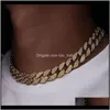 Pendant Pendants Jewelry Drop Delivery 2021 Karopel Iced Out Bling Rhinestone Gold Sier Miami Cuban Link Chain Necklaces Diamond Mens Hip Hop