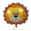 Mix Animal Foil Balloon Jungle Safari Double Side Cartoon Balloons for Kids Zoo Theme Birthday Party Decoration Supply