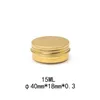 15ml Gold Bottles accessories Aluminum Containers Jars Small 15g Cosmetic DAB Tool Storage Wax Metal Tin Box Cans 15 ml g Balm Derocation Crafts