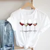 Women Tee Printing Clothing Wine Lady Short Sleeve Casual 90s Cartoon Fashion Clothes Print Tee Top Tshirt Female Graphic T-shirt