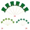 St. Patrick's Day Cake Toppers Irish Carnival Party Decorazione Verde Trifoglio Cappello Cappello Topper Decorazioni Forniture all'ingrosso Wyl BH4651
