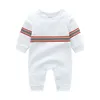 Cute Spring Baby romper round neck newborn kids clothes solid color long sleeve underwear cotton boys Baby girls rompers