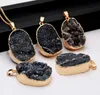 Irregular Natural Crystal Stone Gold Plated Pendant Necklaces Party Club Decor Jewelry For Women Girl With Chain