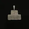 Collane con ciondolo Street Retro Coppia Collana BIG HOME in argento 925 con zirconi tempestati di diamanti