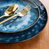 VANCASSO Starry 122436PIECED DIGNER SET VINTAGE Look Ceramic Blue Stoare Table Vérification