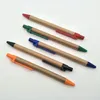 Promotional Students Ballpoint Pens Eco-Friendly Paper Ballpoint Pens Custom Logo School Supplies Stationery Plastic Clip Pens DH8676
