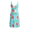 Vestidos de mulher grávida verão floral impresso mamãe vestido v-pescoço sem mangas suspensórios maternidade gravidez vestido longo casual