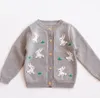 INS baby Girl Clothing Knitted Cardigan Long Sleeve Flower Rabbit Design Sweater 100% cotton Top Winter Warm Clothes