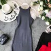 Gaganight Rahat Streç Kadın Bodycon Elbise Örme Seksi Katı O-Boyun Bayanlar Bandaj Elbiseler Vestido 210519