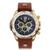 Montre pour hommes décontracté mode sports de plein air grand cadran faux trois yeux quartz calendrier montres