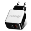 Rápido QC3.0 Cargador de pared útil de alta calidad USB Carga rápida 5V 3A 9V 2A Adaptador de corriente de viaje Carga con EE. UU. Enchufe de la UE para Iphone Samsung Celular Universal