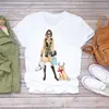 T-shirts vrouwen aquarel gelukkig meisje dochter cartoon moeder moeder mama kleding grafische tshirt top dame print vrouwelijke tee t-shirt vrouwen