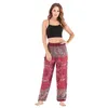 Tailândia Verão Fino Estilo Feminino Harém Estampado Calças Para Mulher Joggers Bohemia Casual Solto Pantalones Mujer Cintura Alta 210604