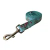 Collier de chaîne de chien de compagnie vert Laisses Rose Imprimé Colliers pour animaux de compagnie Laisse Sports de plein air Chiens Fournitures Accessoires