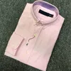 Camisa de manga larga para hombre polo de alta calidad color puro Casual sólido Regular fit algodón camisa de vestir de negocios negro blanco rosa na184D