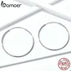 BAMOER – grand cerceau plaqué platine pour bijoux en argent Sterling 925, boucles d'oreilles à la mode pour femmes, 30mm 40mm 50mm