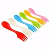 3 in 1 plastica posate cucchiaino forchetta coltello posate set da campeggio utensili da campeggio sparking stoviglie set-plastic travel gadget flatware-utensile SN3246