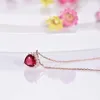 925 Sterling Silver Women Ruby Heart Pendant Party Engagement Jewelry Wholesale