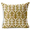 Nordic Throw Pillow Cushion Cover Luxury Gold Color Linen Geometric Case For Sofa Home Decorative Capa Almofada Cushion/Decorative