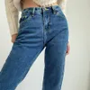 Hög midja mamma jeans för kvinnor harem byxor denim vintage streetwear blå mode vår sommar kläder byxor 210429