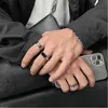 Korean Fashion Brand Ins Ring Niche Design Simple Retro Light Luxury Dark Titanium Steel Men's Suit Jewelry Accessories