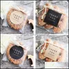 Event Festive Party Supplies Home Garden30pcs Etikett Klistermärke Tack Round Square Kraft Paper Biscuit Bag Gift Decorative Wrap Drop Deliv