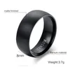 Mens Basic Wedding Band in Black Titanium Steel Engagement Ring Dome Charm