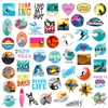 50 stks Veel Zomer Surfen Strand Stickers Laptop Skateboard Gitaar Bagage Case Auto Motorfiets Fiets Graffiti Stickers Waterdichte PVC265F