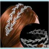 JewelryEuropean Mode Bandeaux De Luxe Couronnes De Mariée Élégant Chapeaux De Bal Cheveux Porter Bijoux De Mariage CZ Diadèmes Drop Livraison 2021 L1Hsn