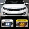 1Pair Car DRL för KIA Optima K5 2010 2011 2012 2013 2014 LED FOG LAMP TOBAL DAYTIME LUNDLIGHTS GUL TURS Signal