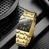 Montre-bracelets Women Business Watch 2022 Design Simple Luxury Fashion RECTANGULAR GOLD INOXDUX ACIER CALENDRIE ARAPPERSHER TIRARTZ WA3649029