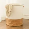 Style Washable Kraft Paper Durable Kids Toy Storage Basket Multifunction Home Storage Bag Kids Room Sundries Organizer 210719