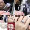 Solitaire Rings Jewelry925 Sterling Sier Moissanite Classic Style Round Cut Single Row Diamond Engagement Anniversary Ring 1Ct 2Ct5367811